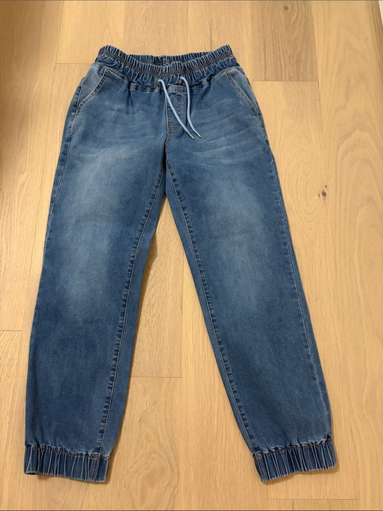 SHEIN Denim - Womans Blue Elastic-Waist Denim Jogger Jeans